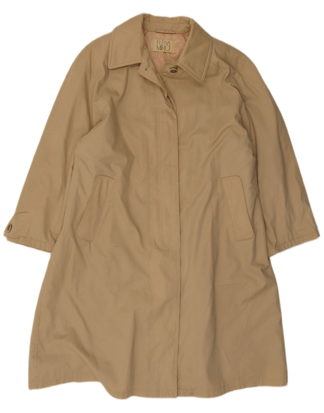 ELENA MIRO Oversize overfrakke til kvinder UK 16 Stor beige bomuld