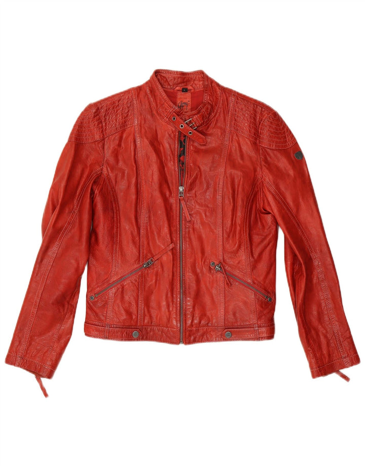 Gipsy Womens Crop Læderjakke UK 14 Large Red