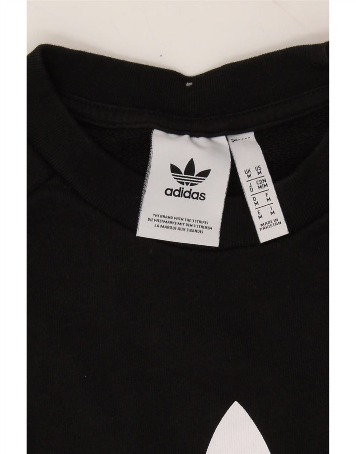 ADIDAS Mens Graphic Sweatshirt Jumper Medium Black Cotton Sports Vintage Adidas and Second-Hand Adidas from Messina Hembry 
