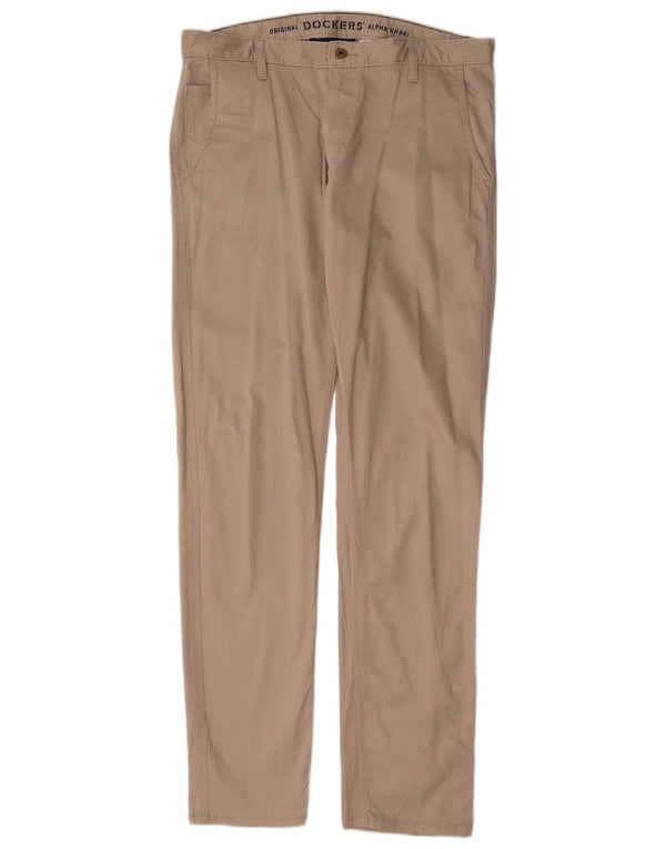 Dockers Herre Slim Chino Bukser W36 L36 Beige Bomuld
