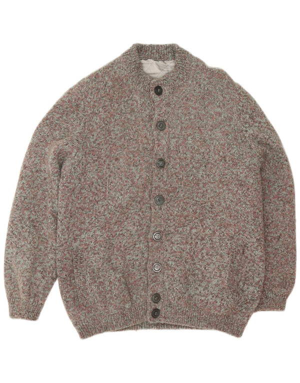 Vintage herre cardigan sweater stor flerfarvet flækket