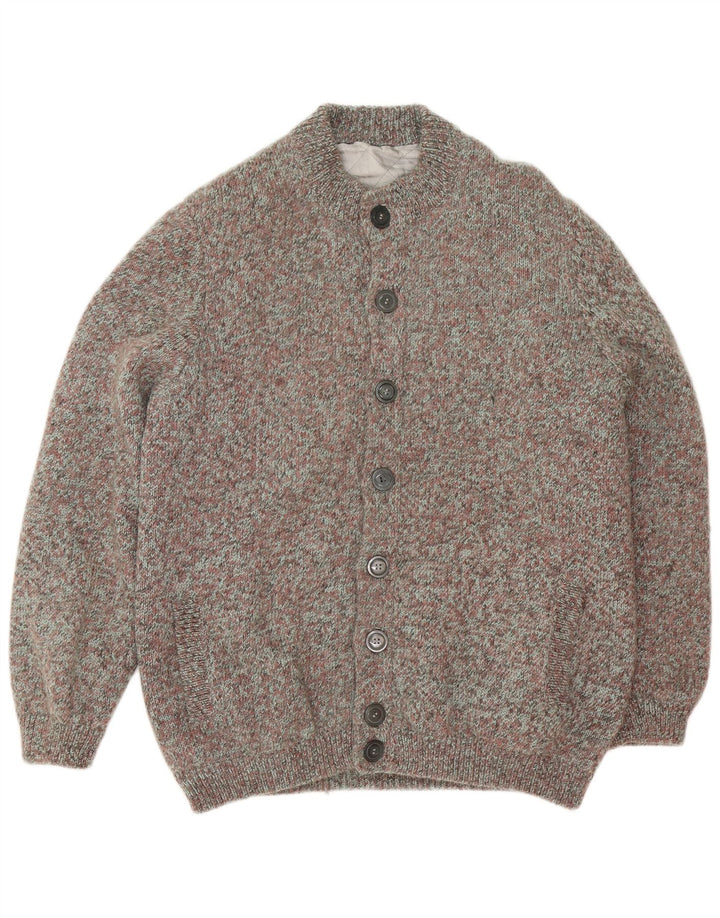 Vintage herre cardigan sweater stor flerfarvet flækket