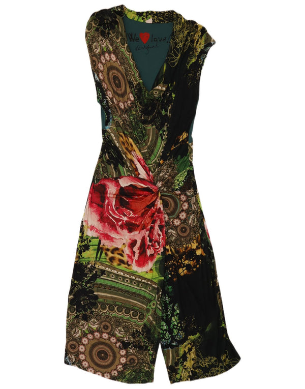Desigual Kvinders Grafisk A-Line Kjole UK 18 XL Flerfarvet Blomster