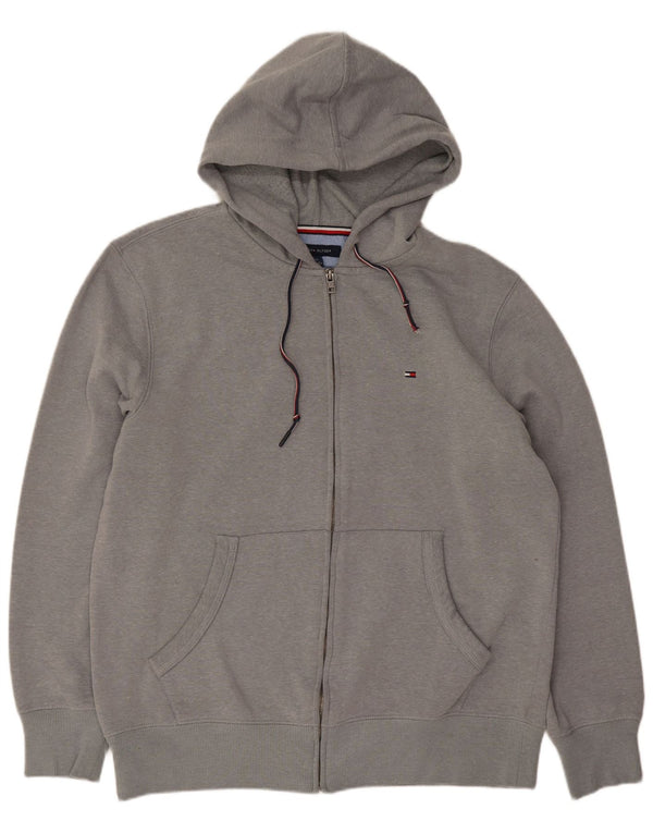 Tommy Hilfiger Herre hættetrøje med lynlås Stor grå bomuld