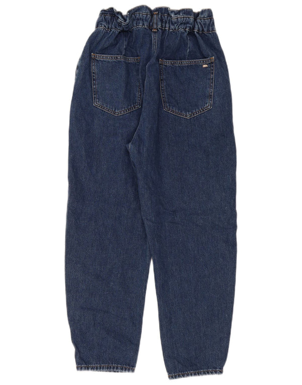 Zara Womens Crop High Waist Tapered Jeans EU 38 Small W28 L25 Blue Cotton