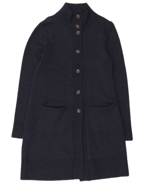 The White Company Womens Longline Cardigan Sweater UK 12 Medium Navy Blue