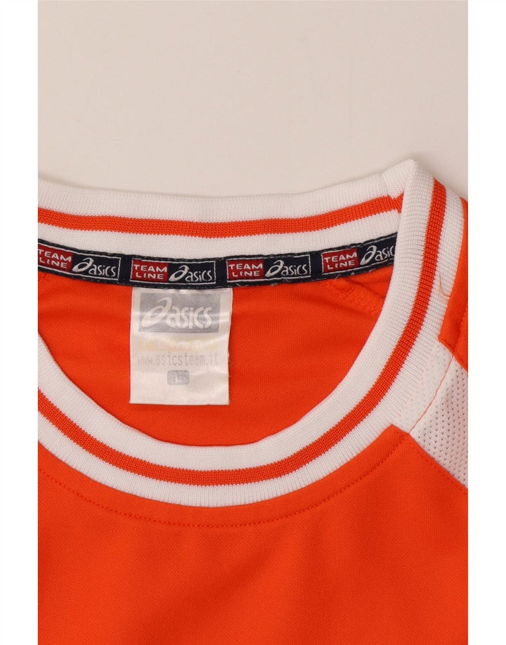 Asics Herre Grafisk T-Shirt Top Stor Orange Colourblock Polyester