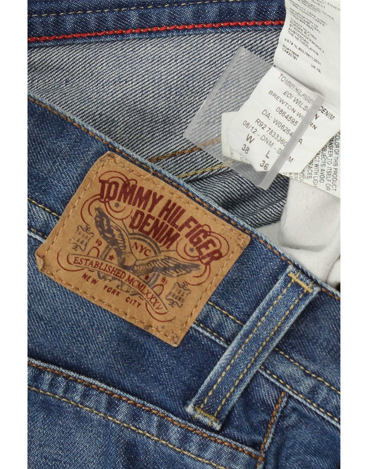 Tommy Hilfiger Straight Jeans til mænd W38 L30 Blå Bomuld