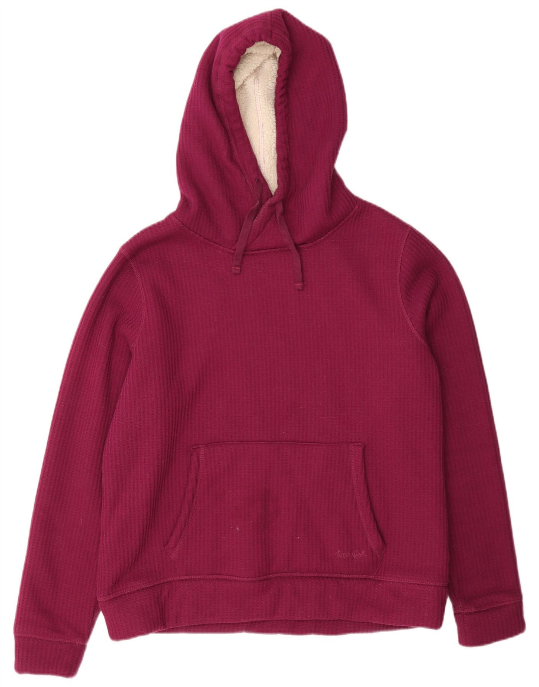 Weird Fish Dame Hoodie Jumper UK 16 Large Burgundy Polyester
