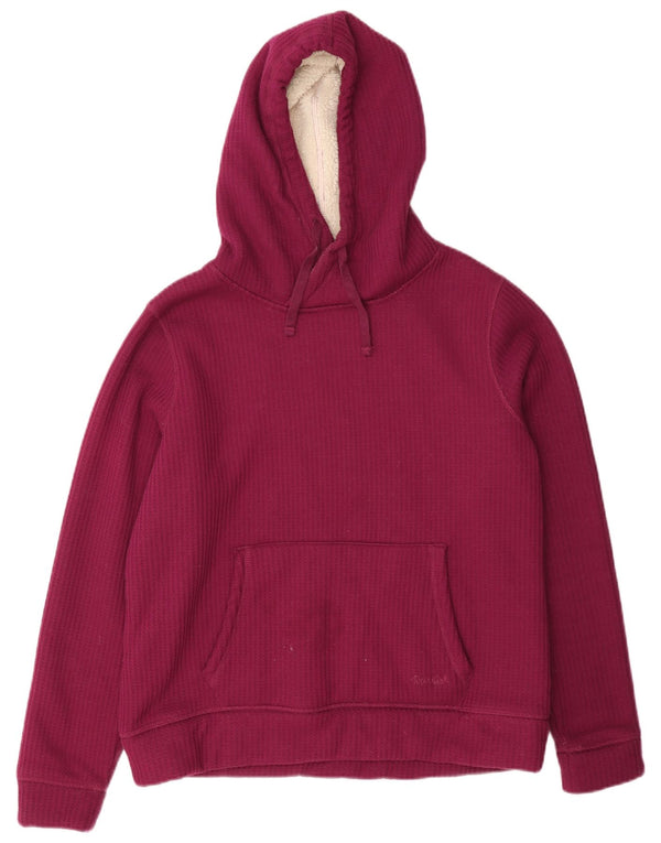 Weird Fish Dame Hoodie Jumper UK 16 Large Burgundy Polyester