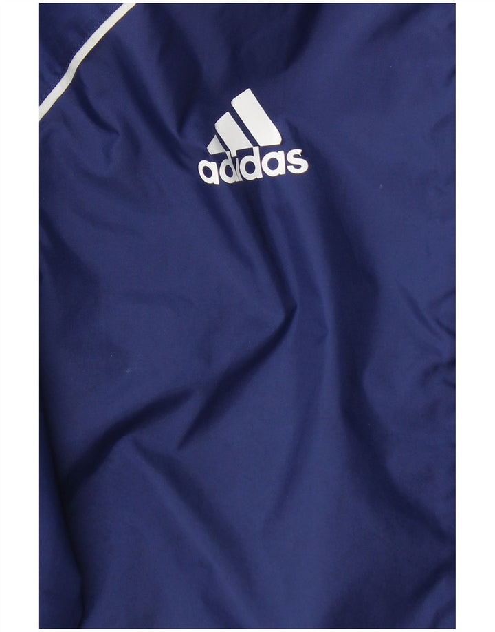 Adidas Regnjakke med hætte til drenge 11-12 år marineblå nylon