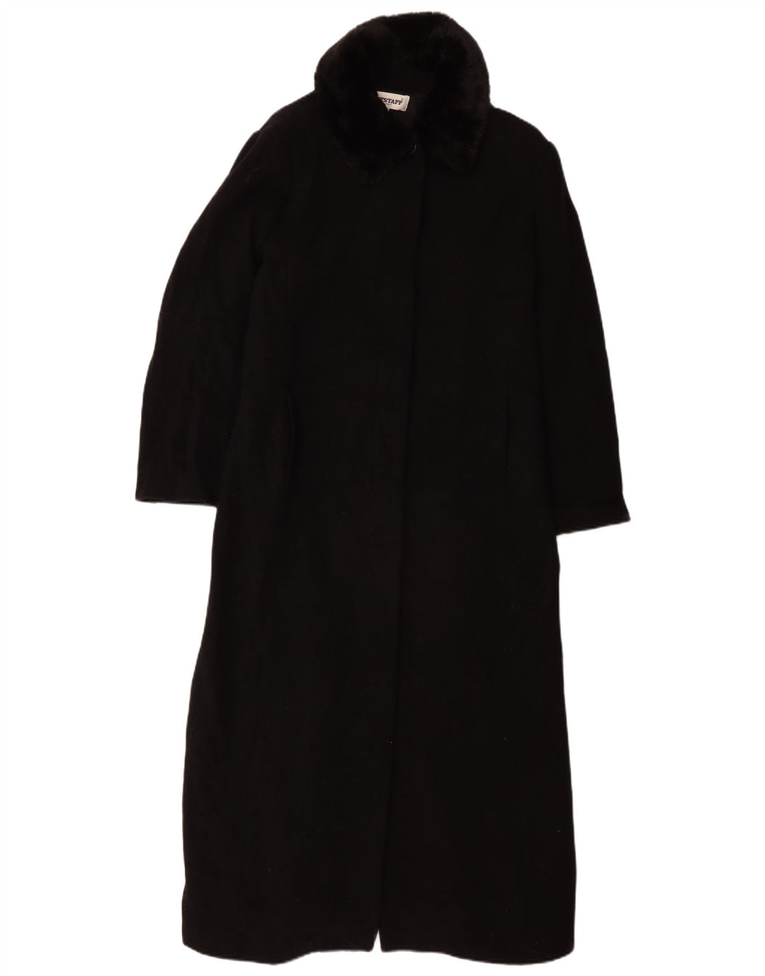 SPORTSTAFF Womens Overcoat UK 12 Medium Black Wool