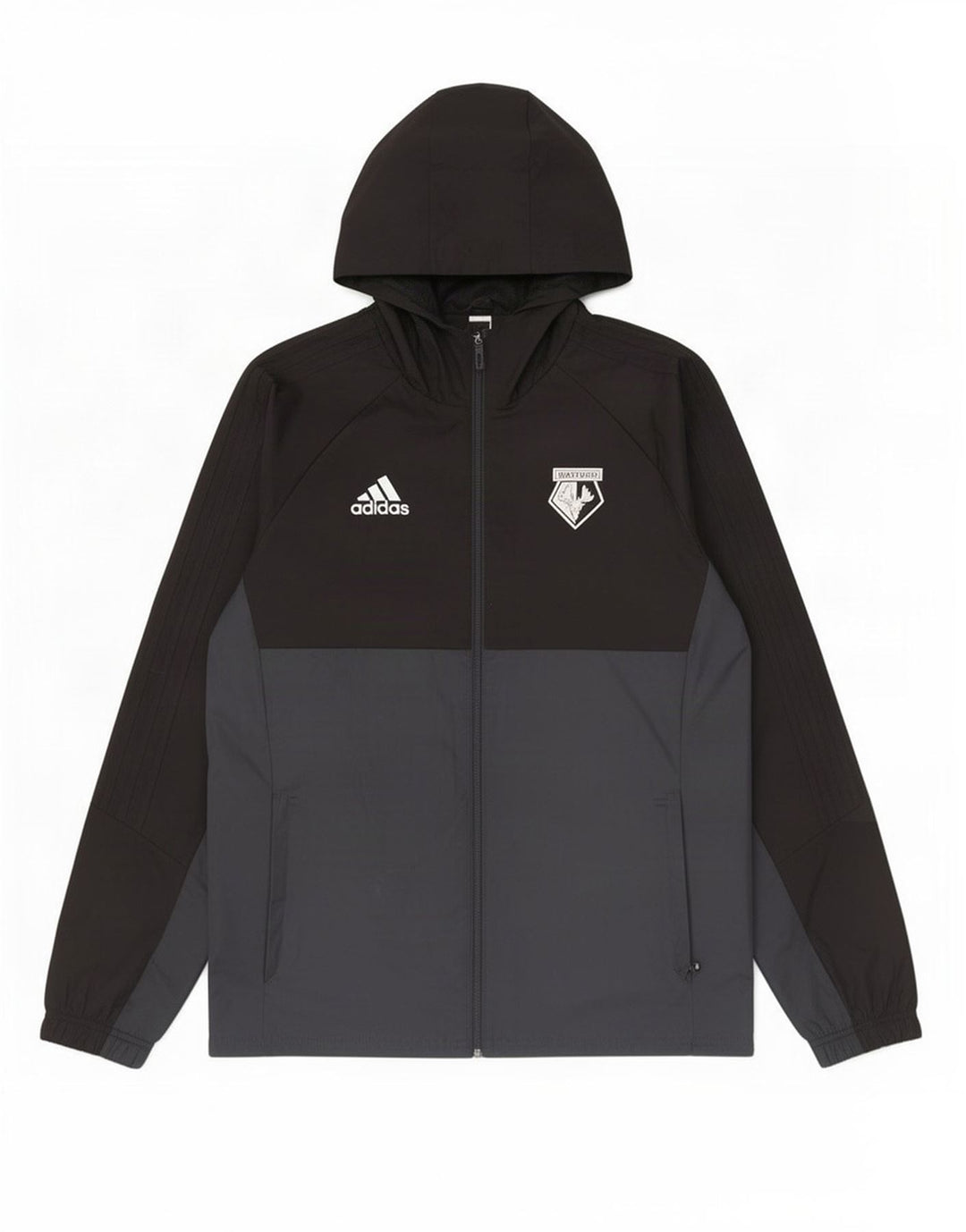 Adidas Regnjakke med hætte til mænd UK 40 Large Black Colourblock Polyester