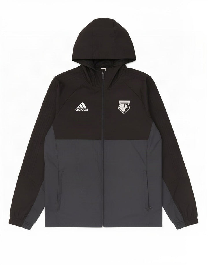 Adidas Regnjakke med hætte til mænd UK 40 Large Black Colourblock Polyester