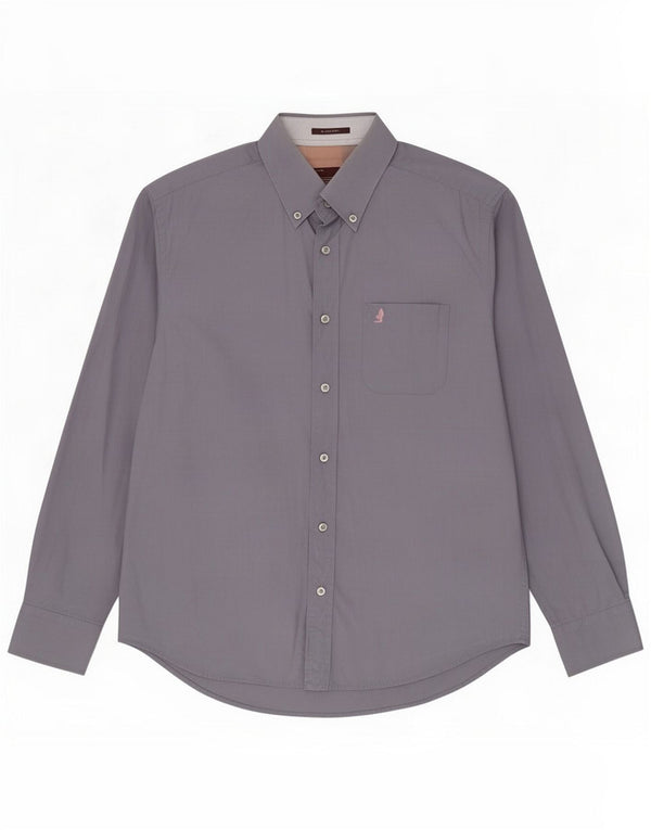Marlboro Classics Mens Regular Fit Shirt Large Grey Cotton