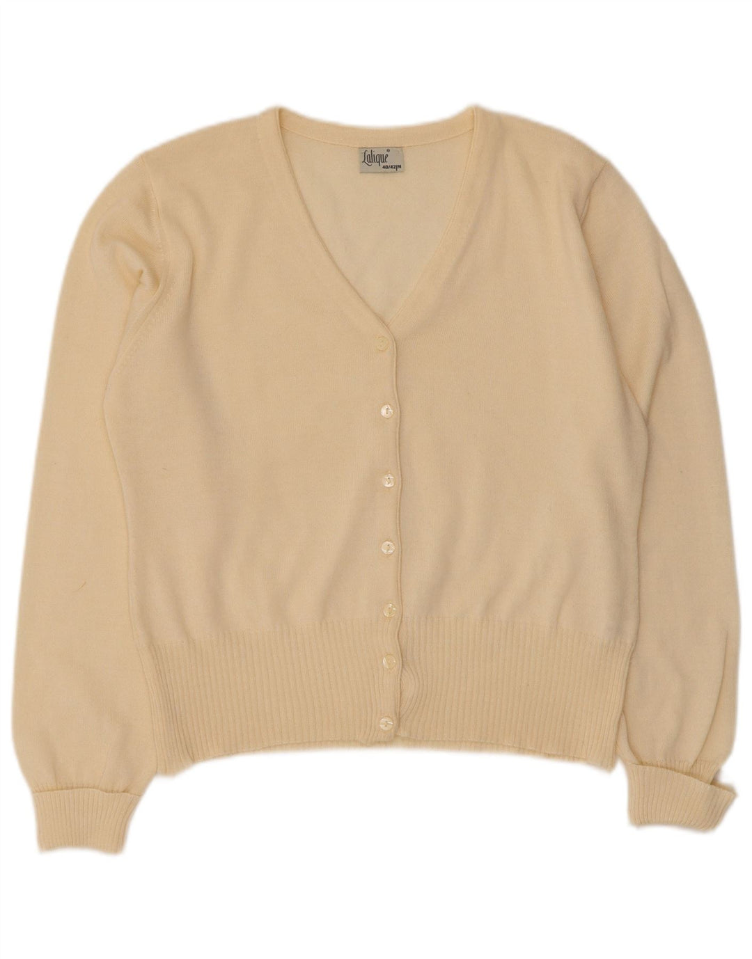 Vintage dame cardigan sweater EU 40/42 Medium Off White Uld