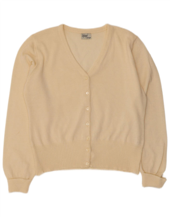 Vintage dame cardigan sweater EU 40/42 Medium Off White Uld
