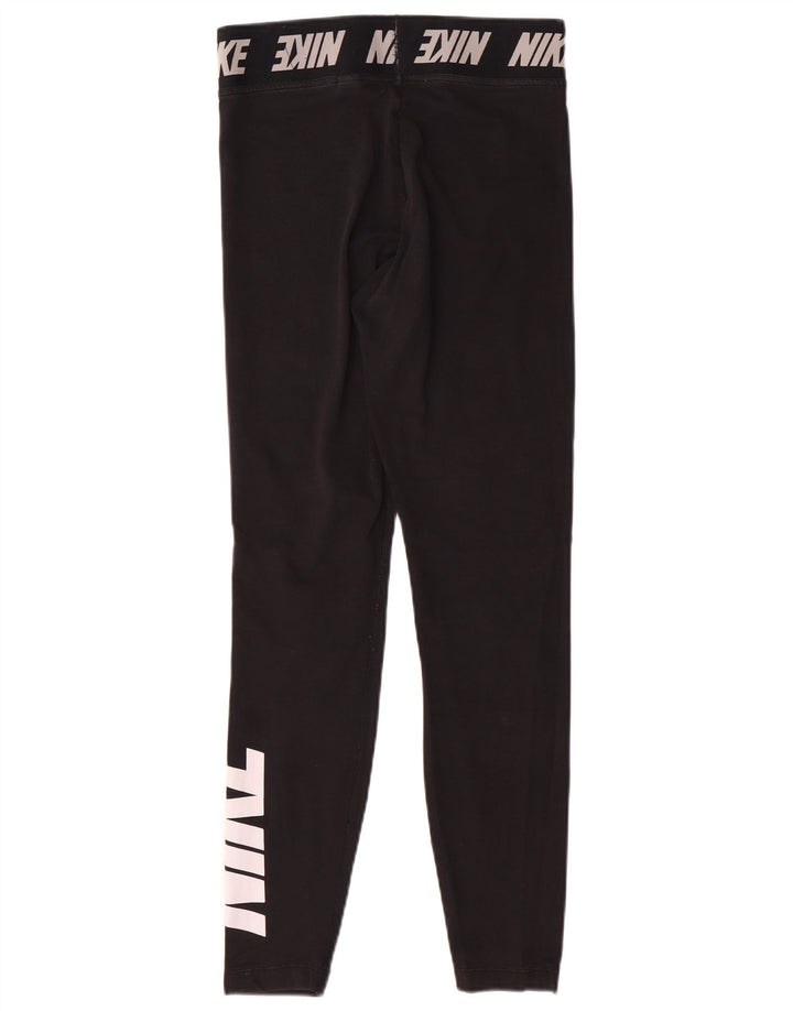 NIKE Grafiske Leggings til kvinder UK 12 Medium Sort Bomuld