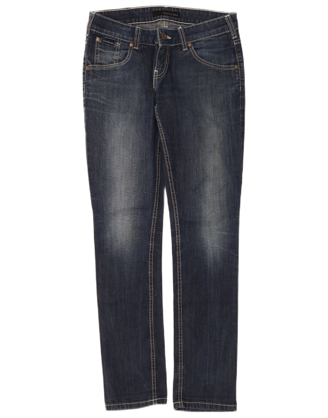 Calvin Klein Dame Slim Jeans W29 L32 Blå Bomuld