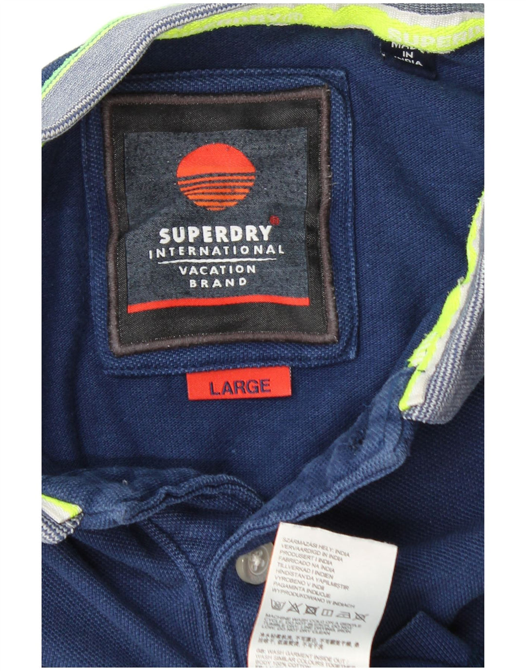 SUPERDRY Poloshirt til mænd Stor marineblå bomuld