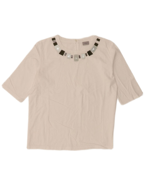 Marella Dame Top 3/4 ærme UK 12 Medium White