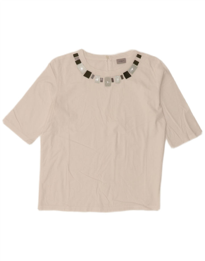 Marella Dame Top 3/4 ærme UK 12 Medium White