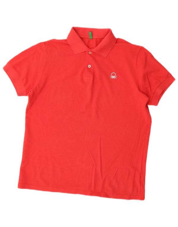 Benetton Boys Polo Shirt 13-14 År 3XL Rød Bomuld