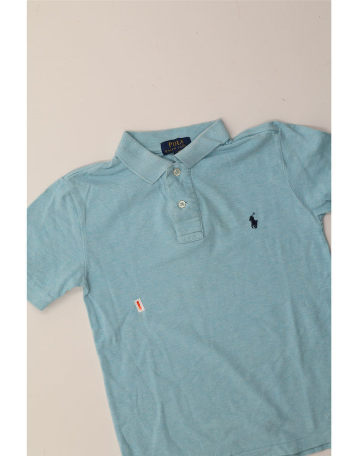 RALPH LAUREN Boys Polo Shirt 7-8 Years Small Blue Cotton Vintage Ralph Lauren and Second-Hand Ralph Lauren from Messina Hembry 