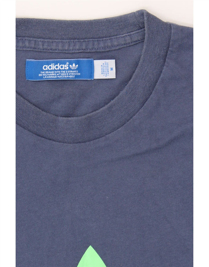 ADIDAS Mens Graphic T-Shirt Top Medium Blue Cotton Vintage Adidas and Second-Hand Adidas from Messina Hembry 