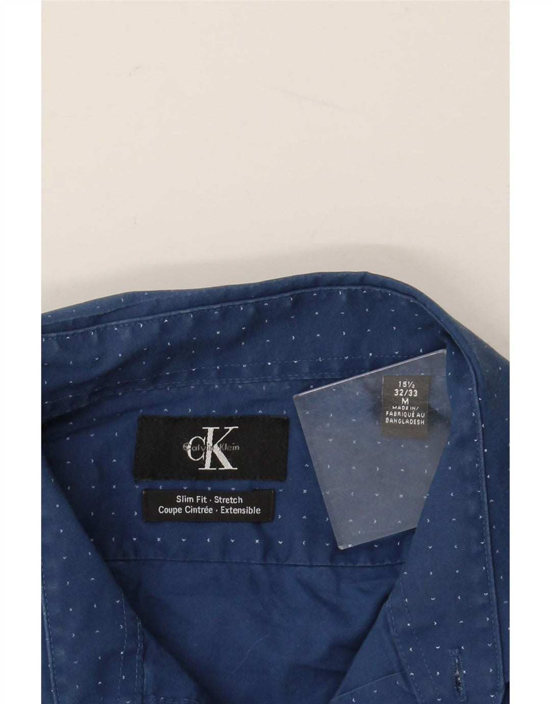 CALVIN KLEIN JEANS Herreskjorte str. 33/32 15 1/2 Medium Blue Spotted