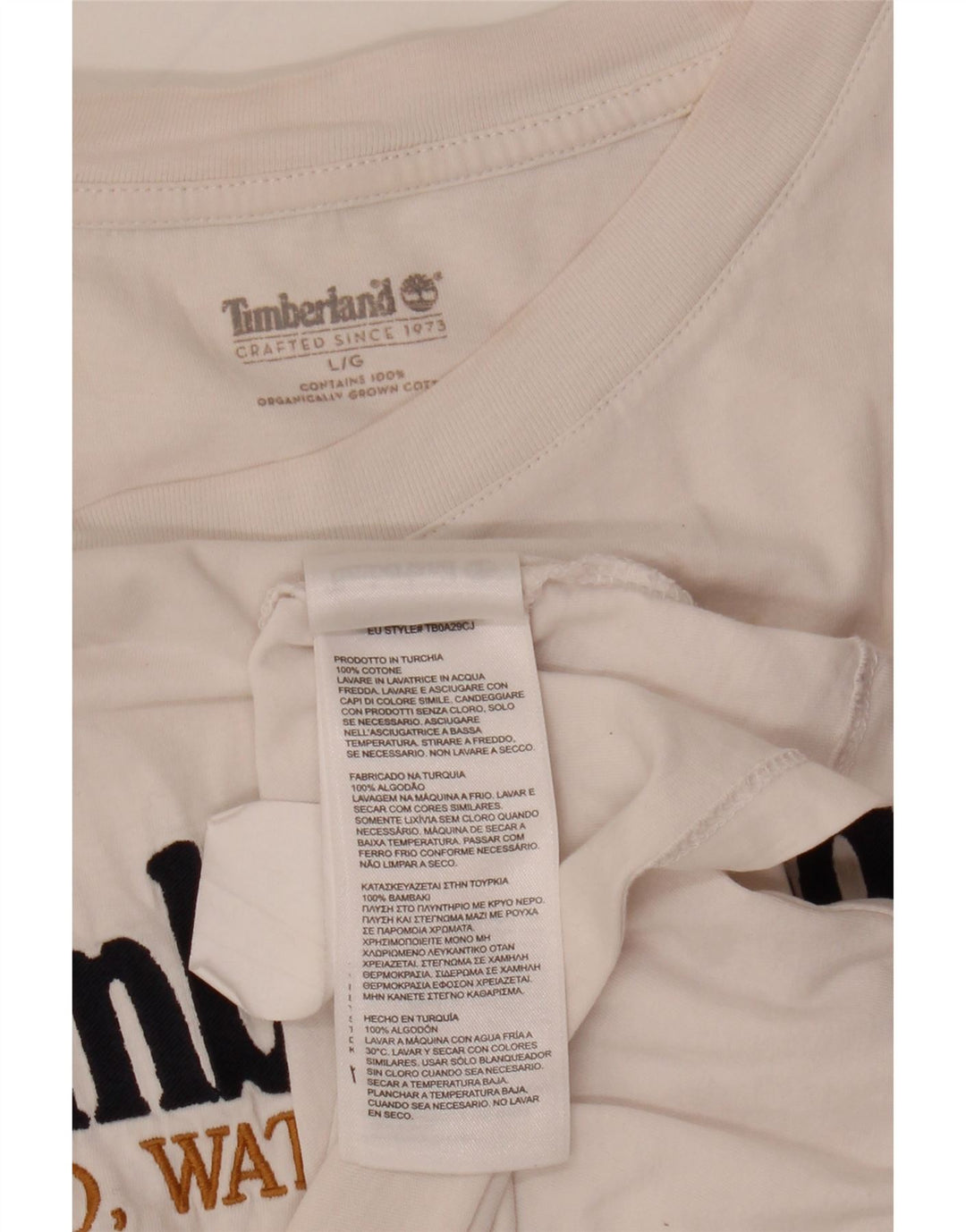 Timberland Herre grafisk T-shirt Top Stor hvid bomuld