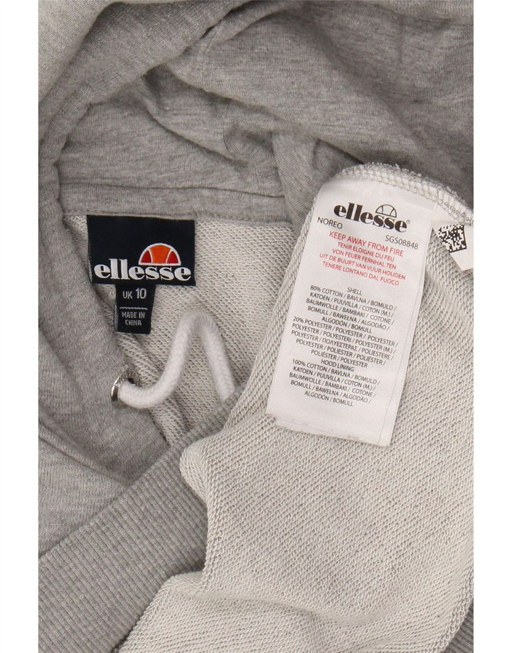 ELLESSE Oversized hættetrøje til kvinder UK 10 Small Grey Bomuld
