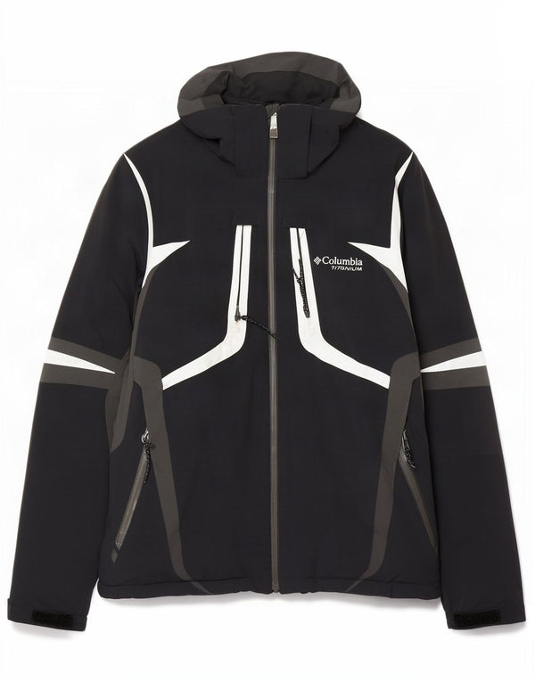 Columbia Mens Omni-Shield Rain Jacket UK 38 Medium Black Colourblock Nylon
