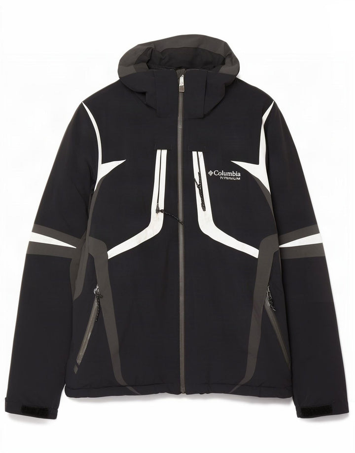Columbia Mens Omni-Shield regnjakke UK 38 Medium Black Colourblock Nylon