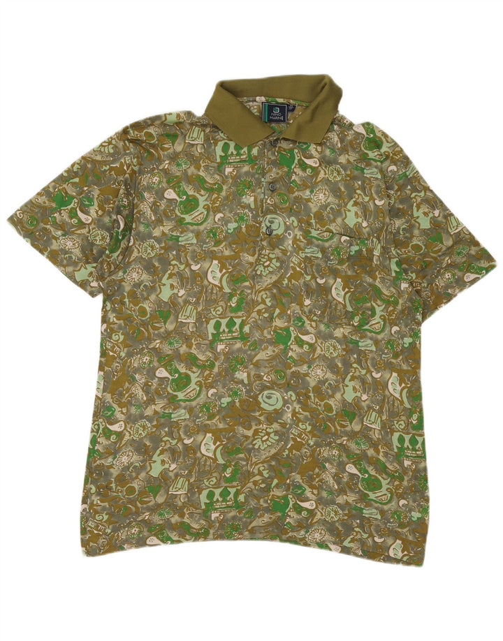 NINO MARINI Herre poloshirt Medium Khaki Paisley Bomuld