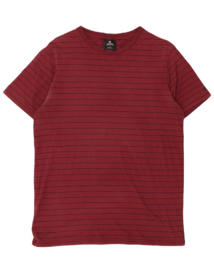 Rip Curl Herre T-Shirt Top Medium Bourgogne stribet