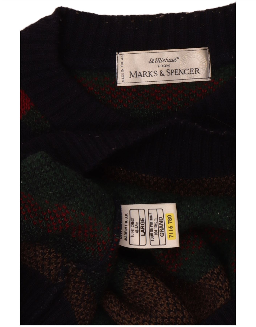 Marks & Spencer Herretrøje med rund hals, stor flerfarvet