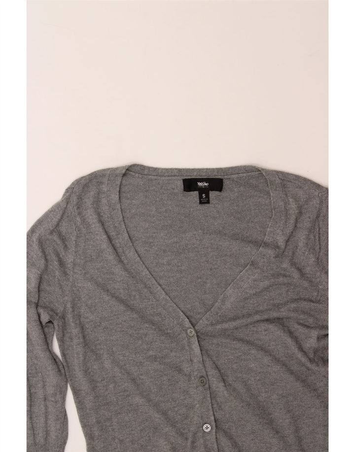 MOSSIMO Womens 3/4 Sleeve Cardigan Sweater UK 10 Small Grey Rayon Vintage Mossimo and Second-Hand Mossimo from Messina Hembry 