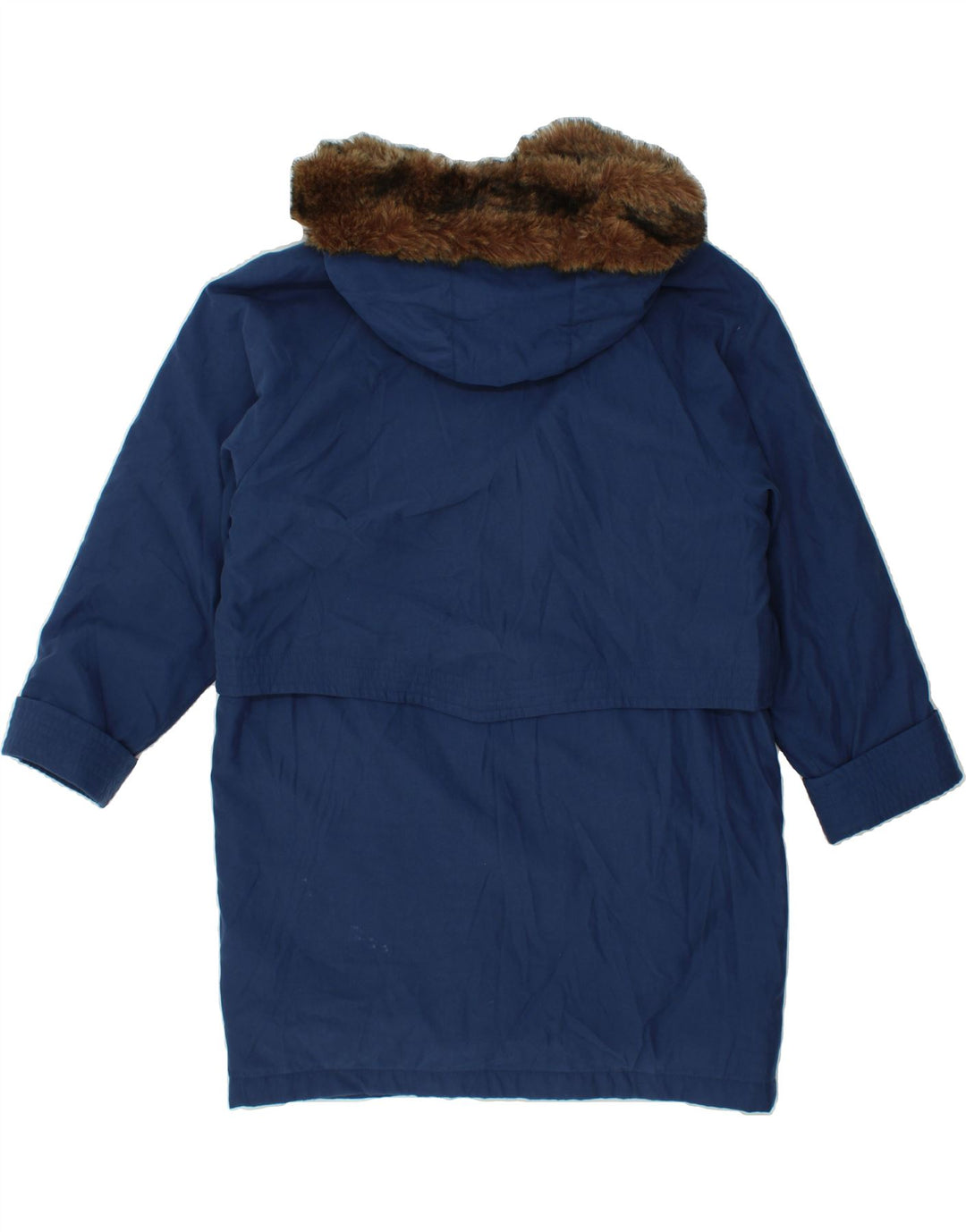 YOUR SIXTH SENSE Womens Hooded Parka Jacket UK 14 Large  Blue Polyester Vintage Your Sixth Sense and Second-Hand Your Sixth Sense from Messina Hembry 
