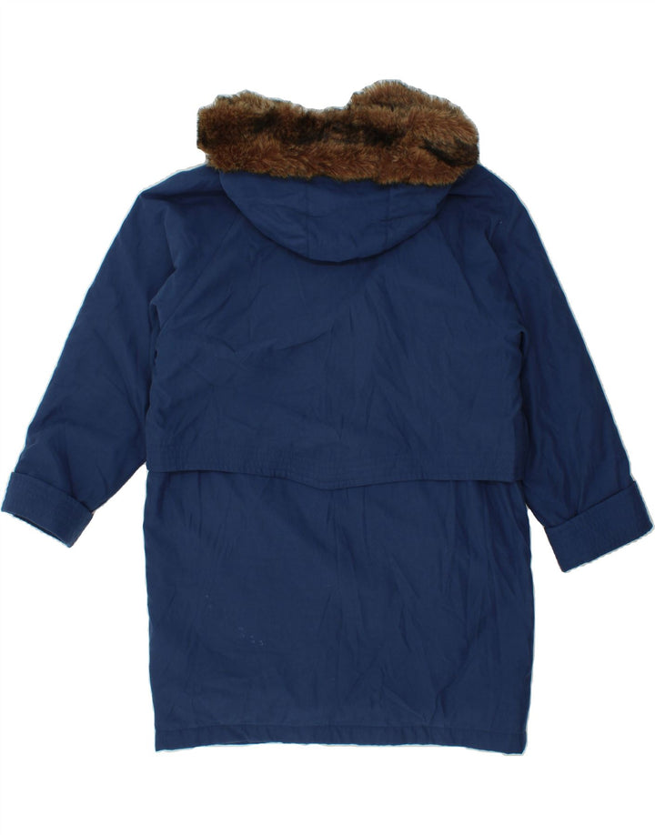 YOUR SIXTH SENSE Womens Hooded Parka Jacket UK 14 Large  Blue Polyester Vintage Your Sixth Sense and Second-Hand Your Sixth Sense from Messina Hembry 