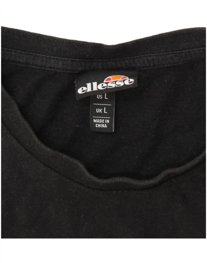 ELLESSE Herre Grafisk T-Shirt Top Stor Sort