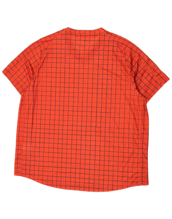Nike Mens Dri Fit T-Shirt Top 2XL Orange Check Polyester