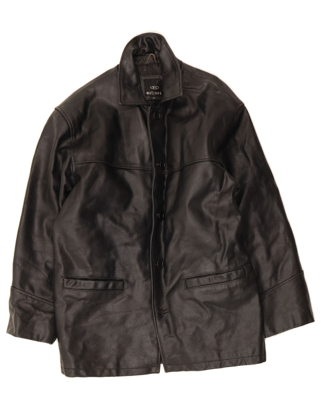 MATINEE Mens Leather Jacket UK 40 Large Black Leather Vintage Matinee and Second-Hand Matinee from Messina Hembry 