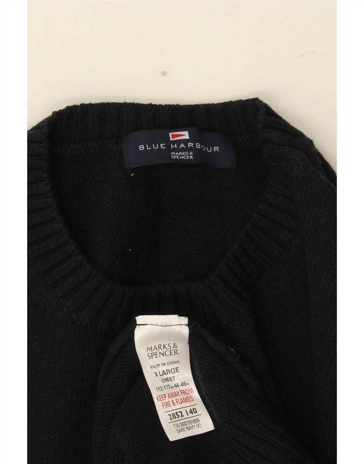 Marks & Spencer Herre Blue Harbor Crew Neck sweater XL Navy Blue
