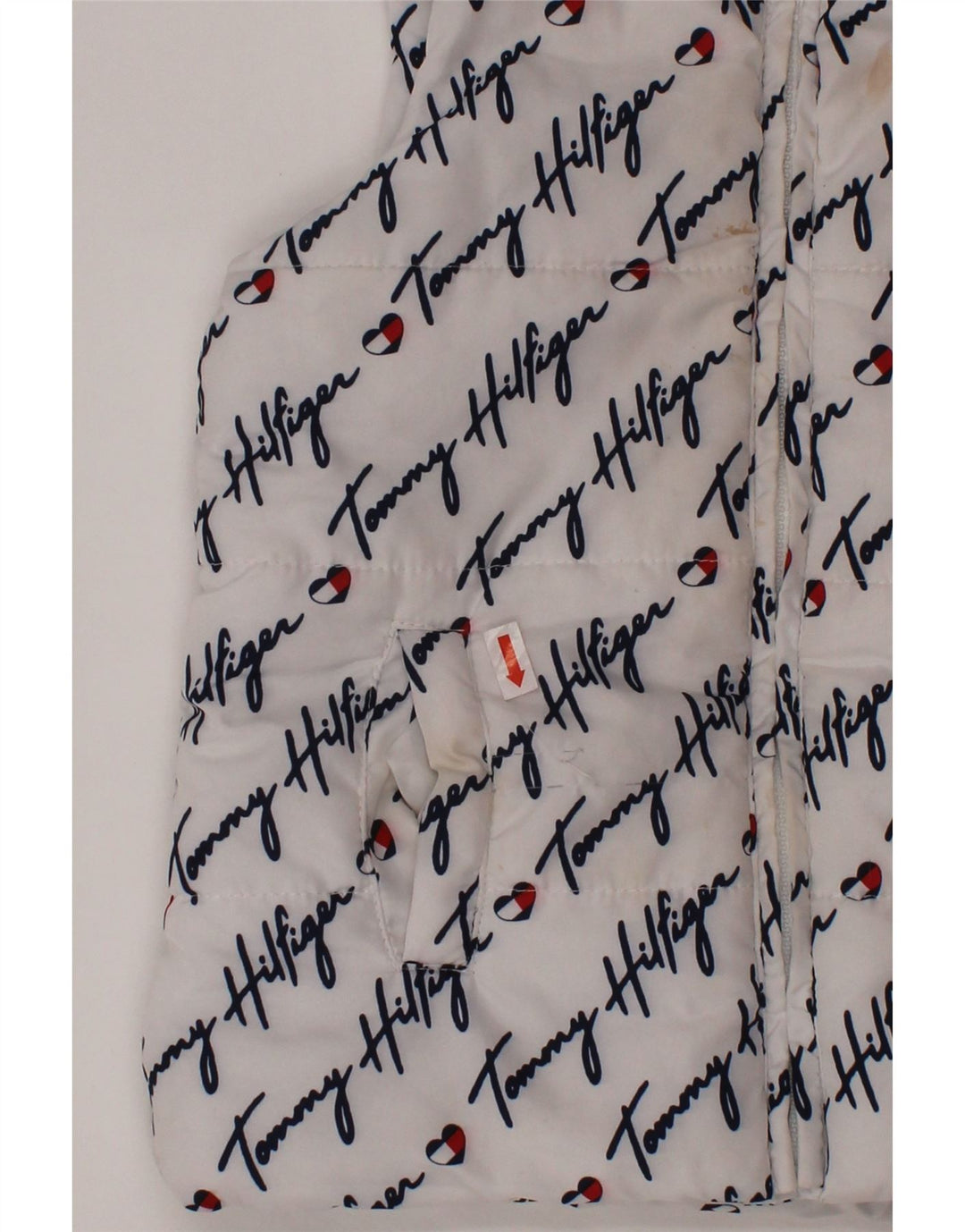TOMMY HILFIGER Piger Grafisk polstret Gilet 3-4 år Hvid polyester
