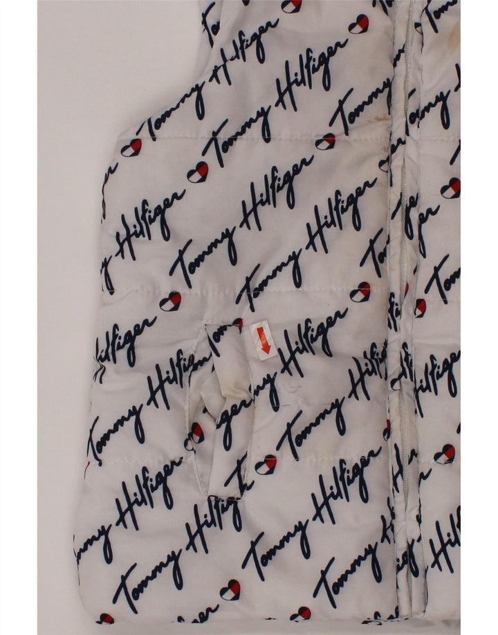 TOMMY HILFIGER Piger Grafisk polstret Gilet 3-4 år Hvid polyester