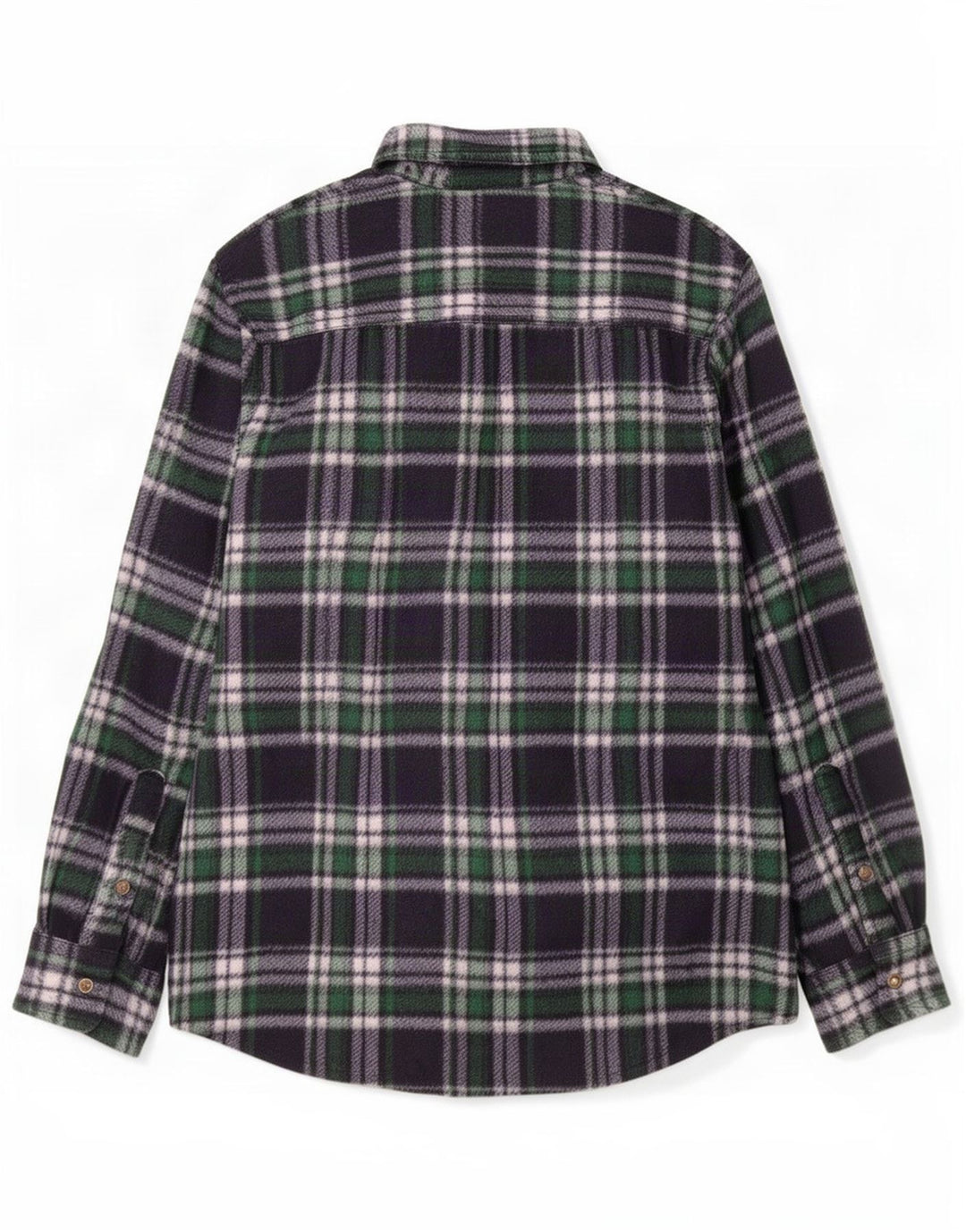 Vintage fleeceskjorte til mænd XL marineblå ternet polyester