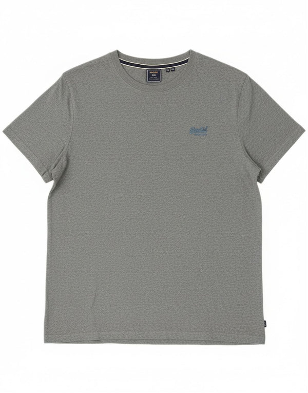 Superdry Herre T-shirt Top 3XL Grå Flecked Bomuld