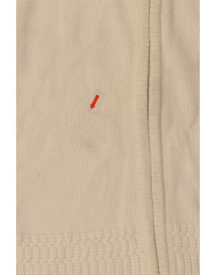 Marks & Spencer dame cardigan sweater med lynlås UK 16 Stor hvid bomuld