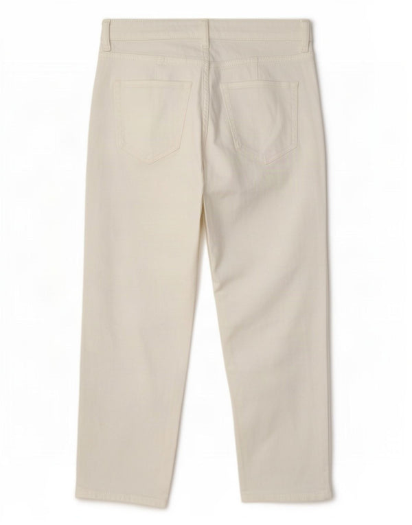 Marks & Spencer Womens Crop Tapered Jeans UK 12 Medium W30 L25 White Bomuld
